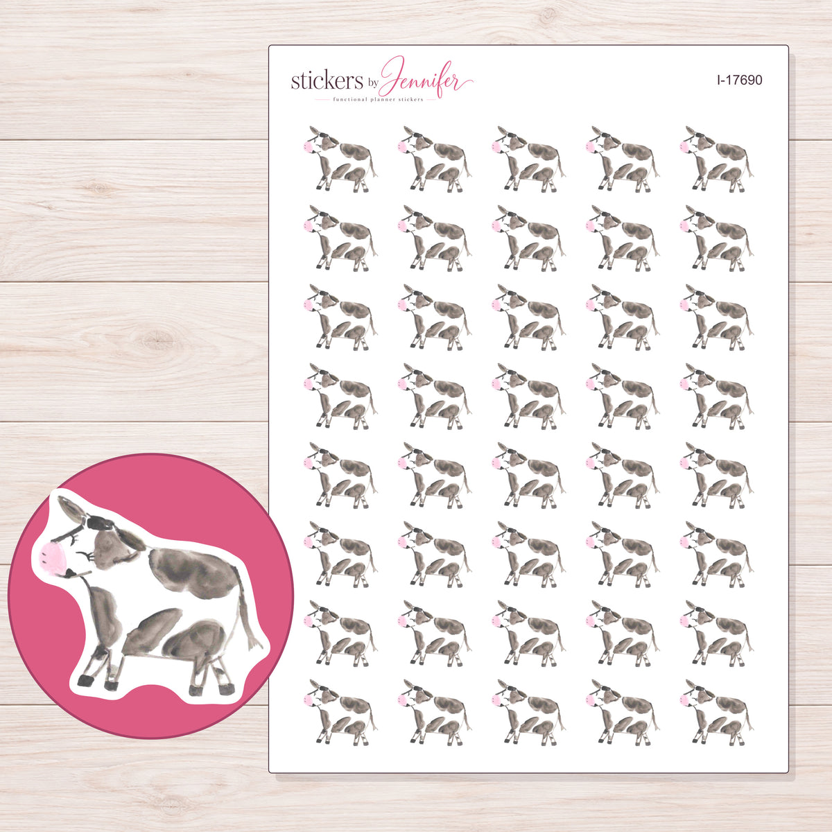 I-17690 planner sticker sheet with enlarged sticker detail