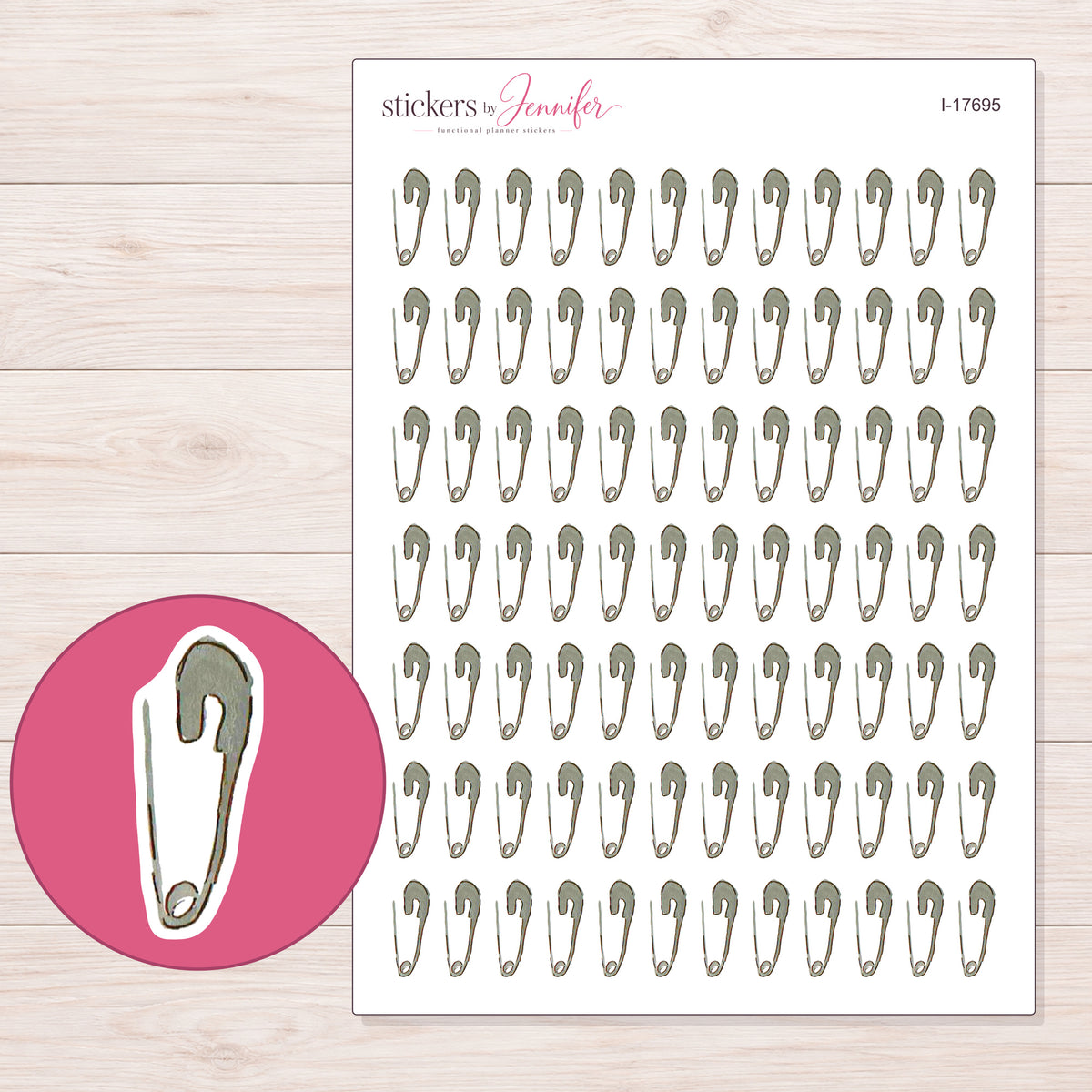 I-17695 planner sticker sheet with enlarged sticker detail