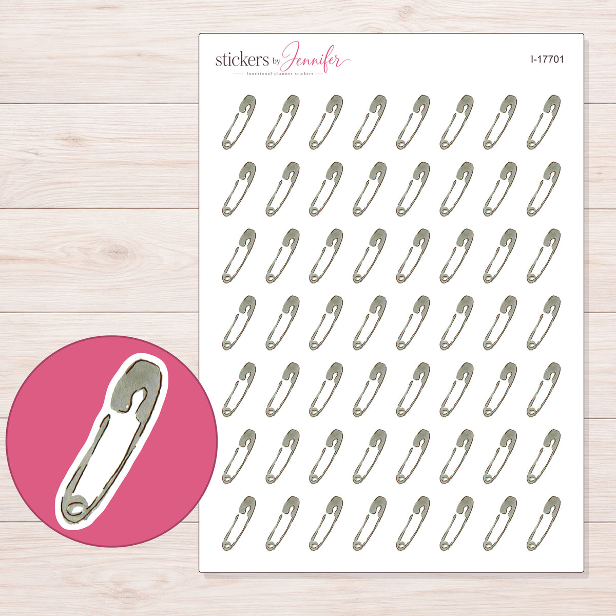 I-17701 planner sticker sheet with enlarged sticker detail