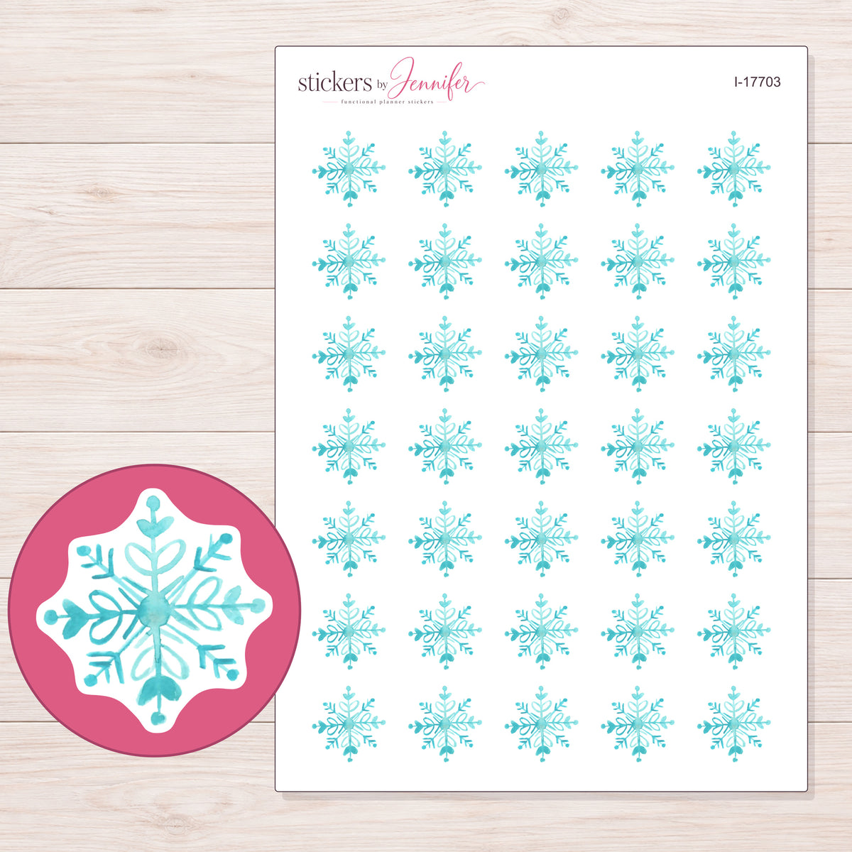 I-17703 planner sticker sheet with enlarged sticker detail