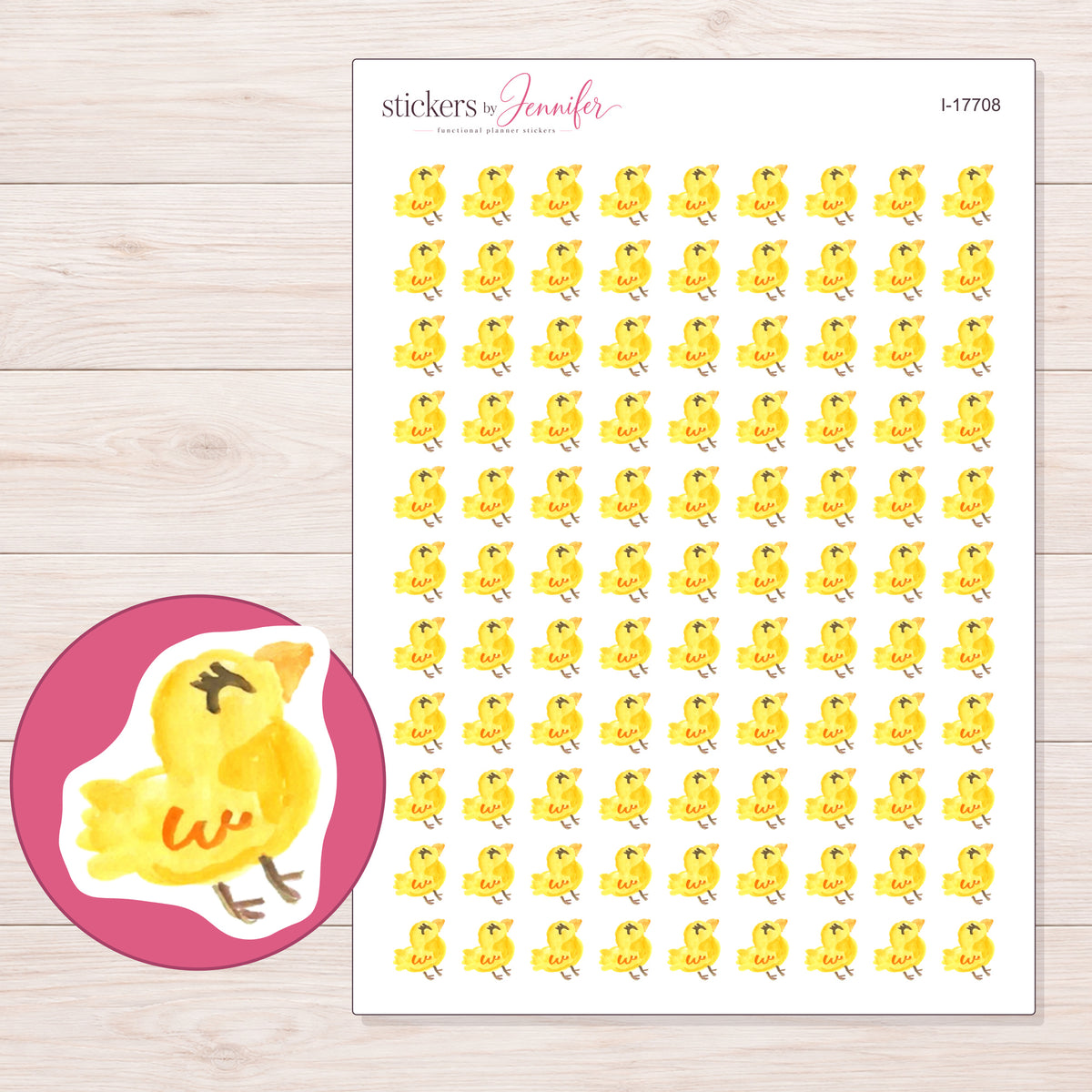 I-17708 planner sticker sheet with enlarged sticker detail