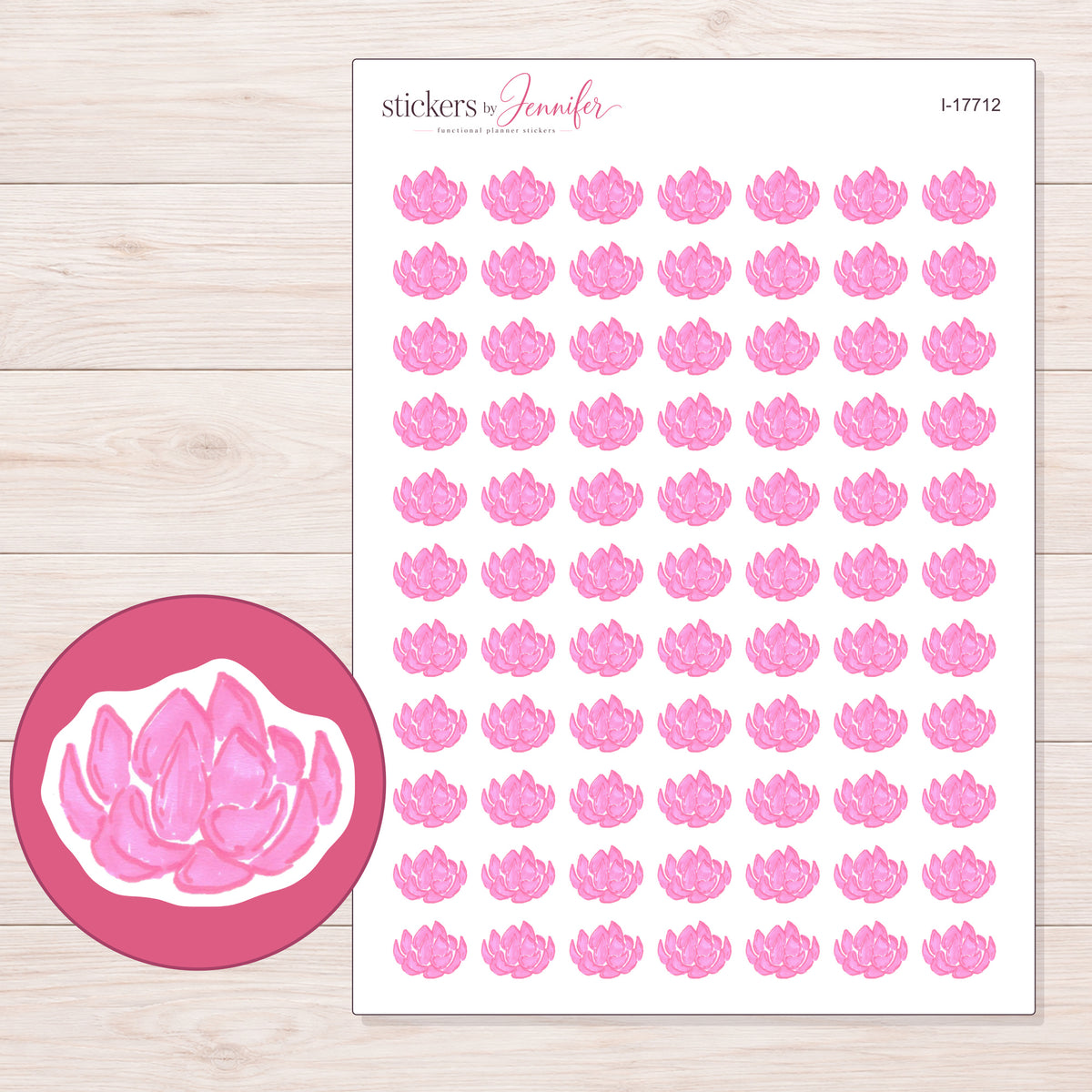 I-17712 planner sticker sheet with enlarged sticker detail