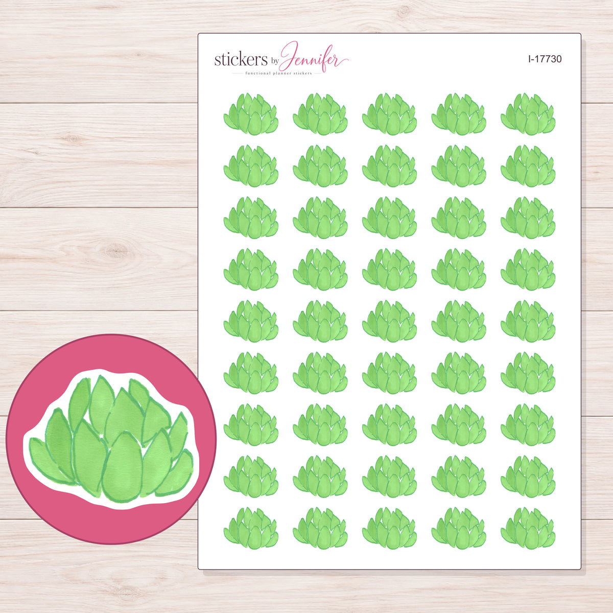I-17730 planner sticker sheet with enlarged sticker detail