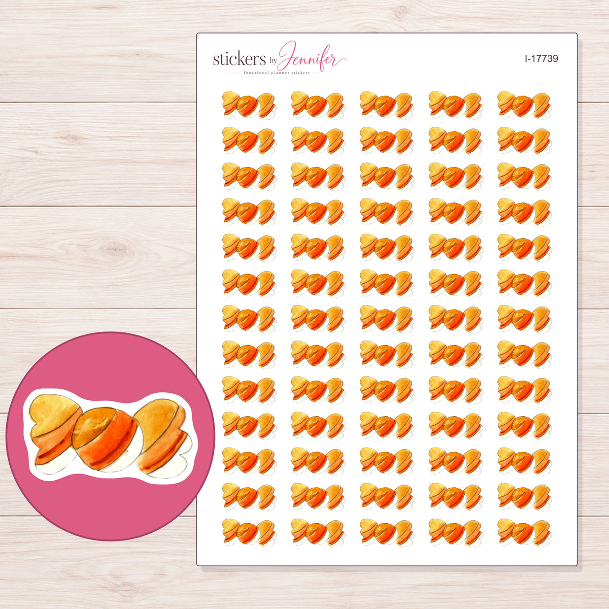I-17739 planner sticker sheet with enlarged sticker detail