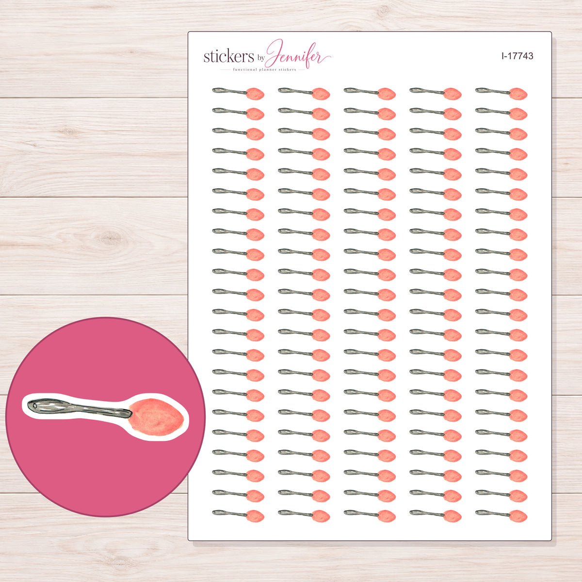 I-17743 planner sticker sheet with enlarged sticker detail