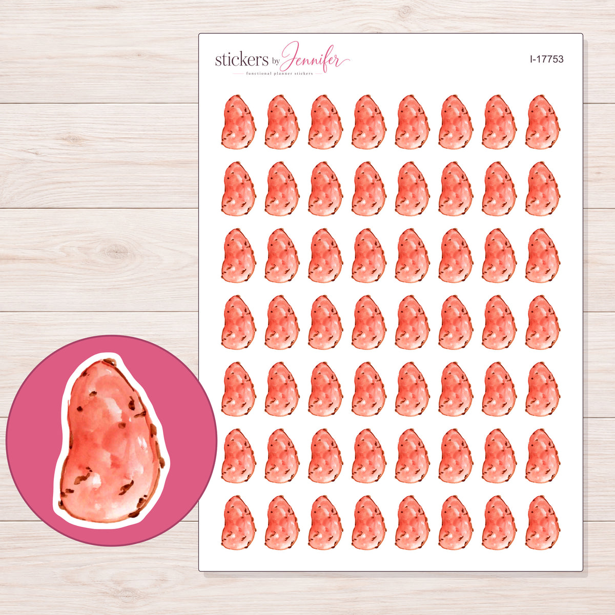 I-17753 planner sticker sheet with enlarged sticker detail