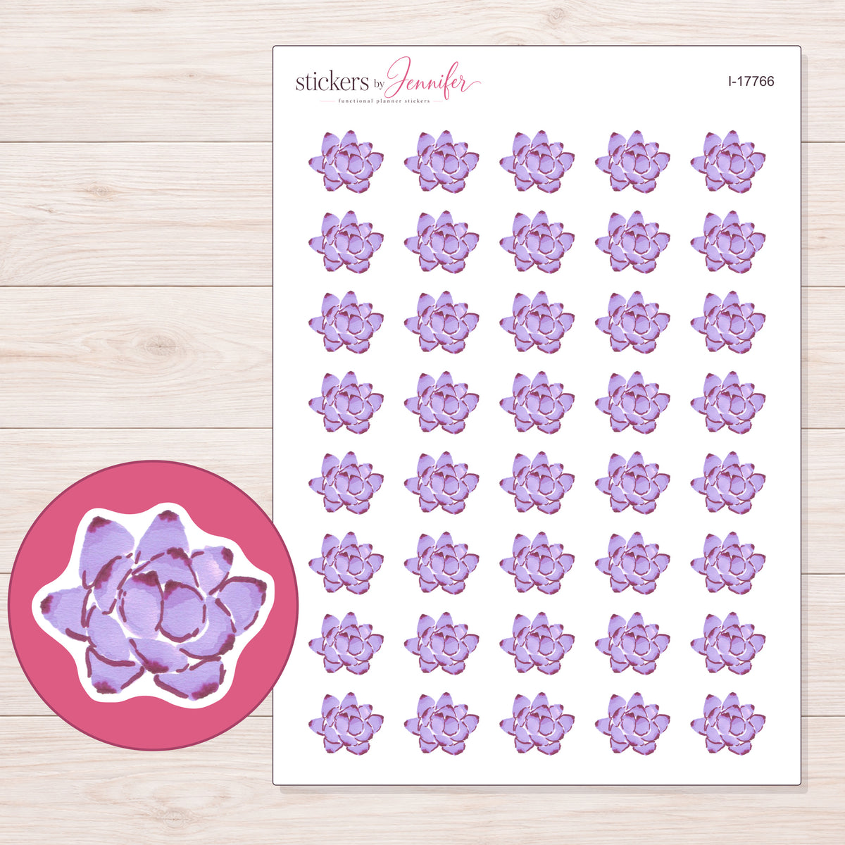 I-17766 planner sticker sheet with enlarged sticker detail