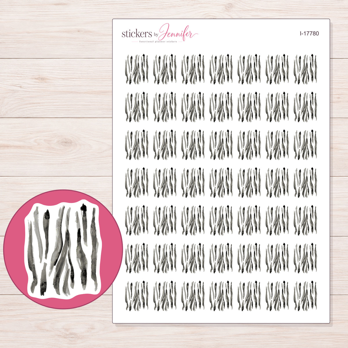 I-17780 planner sticker sheet with enlarged sticker detail