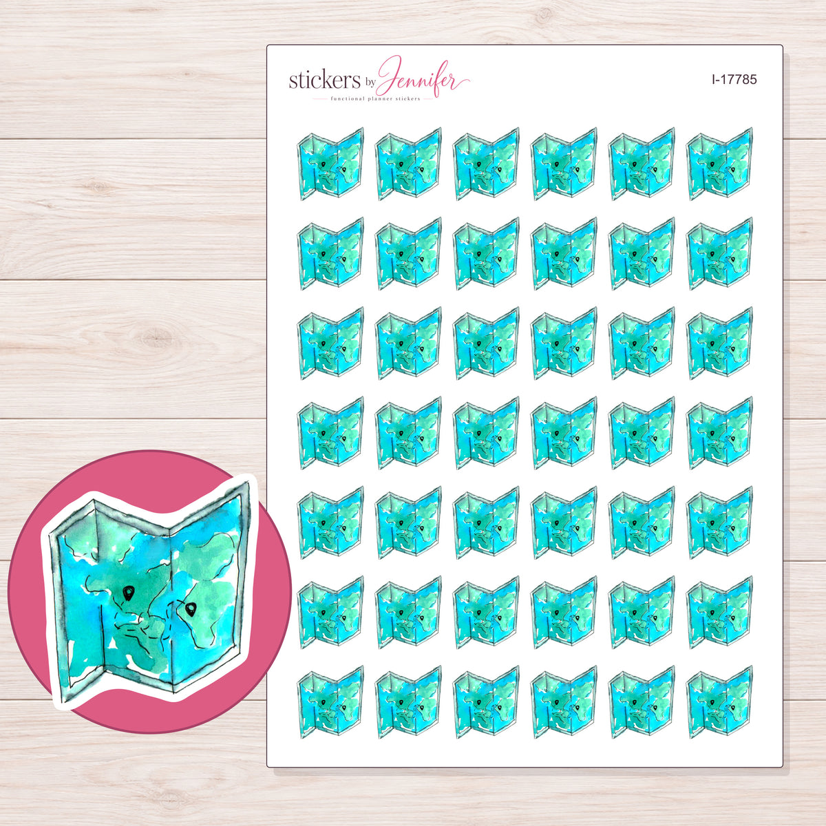 I-17785 planner sticker sheet with enlarged sticker detail