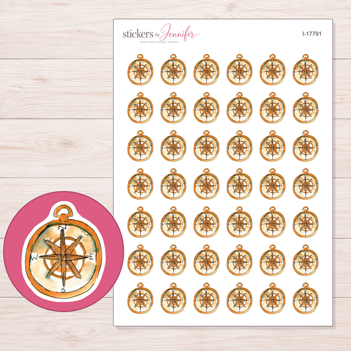I-17791 planner sticker sheet with enlarged sticker detail
