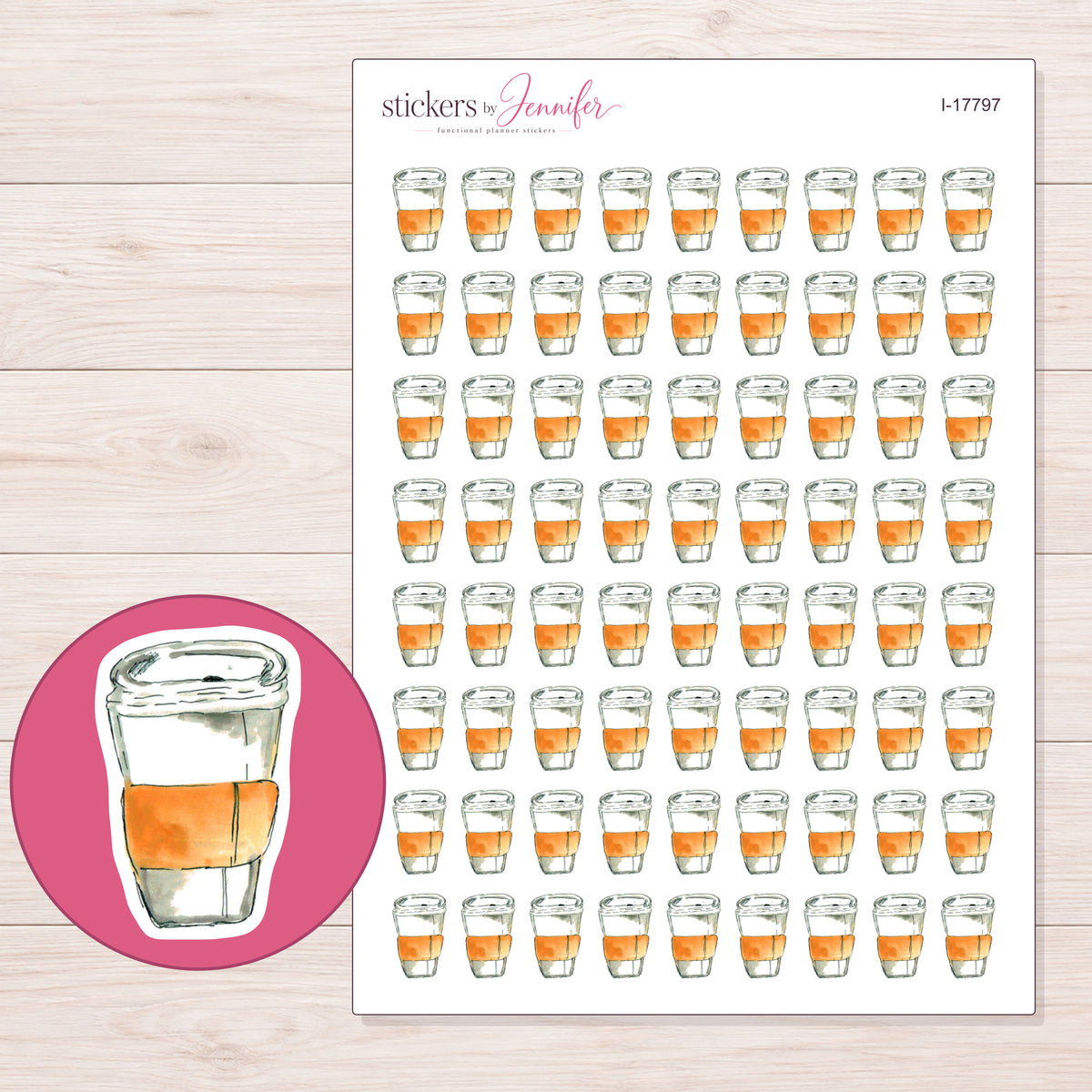 I-17797 planner sticker sheet with enlarged sticker detail