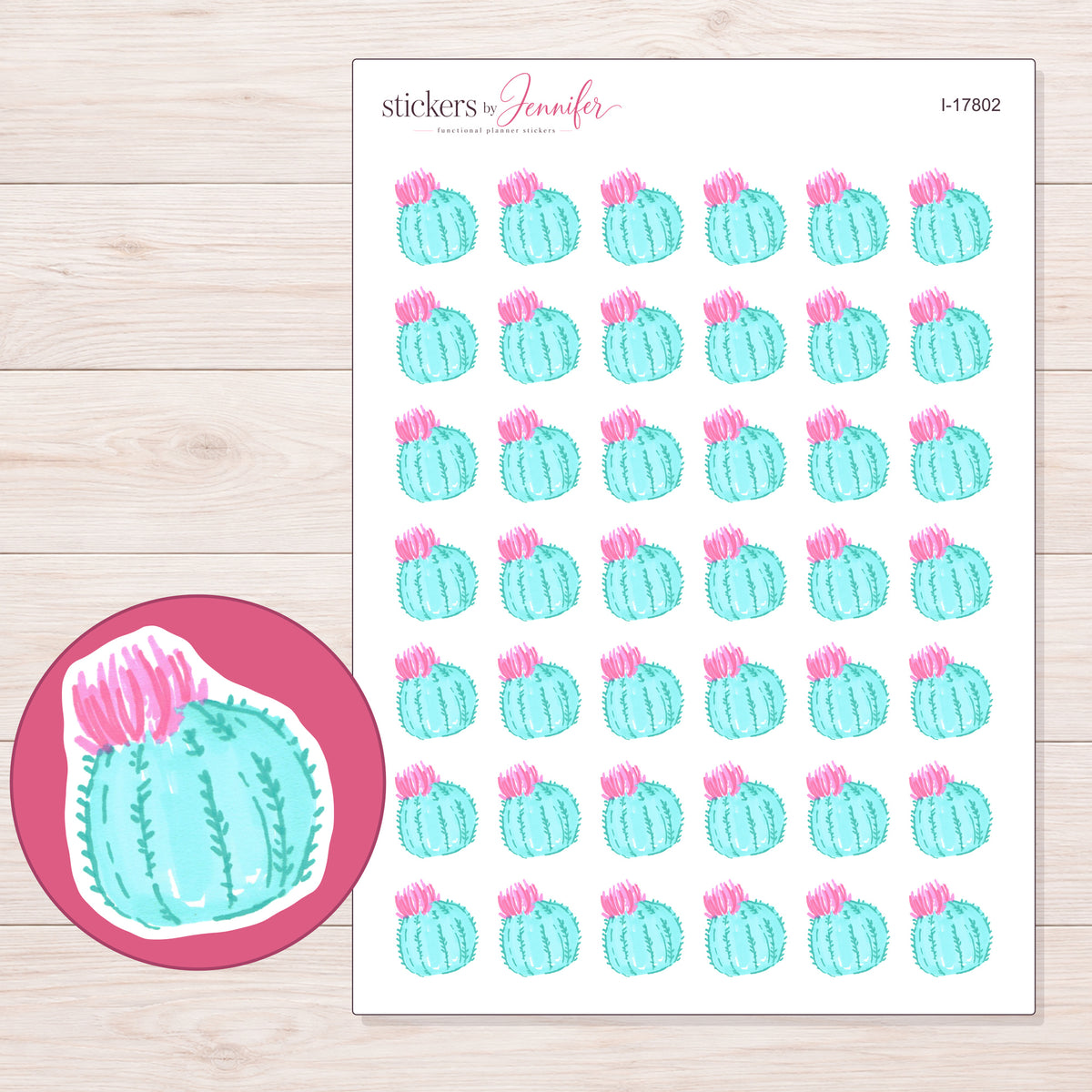 I-17802 planner sticker sheet with enlarged sticker detail