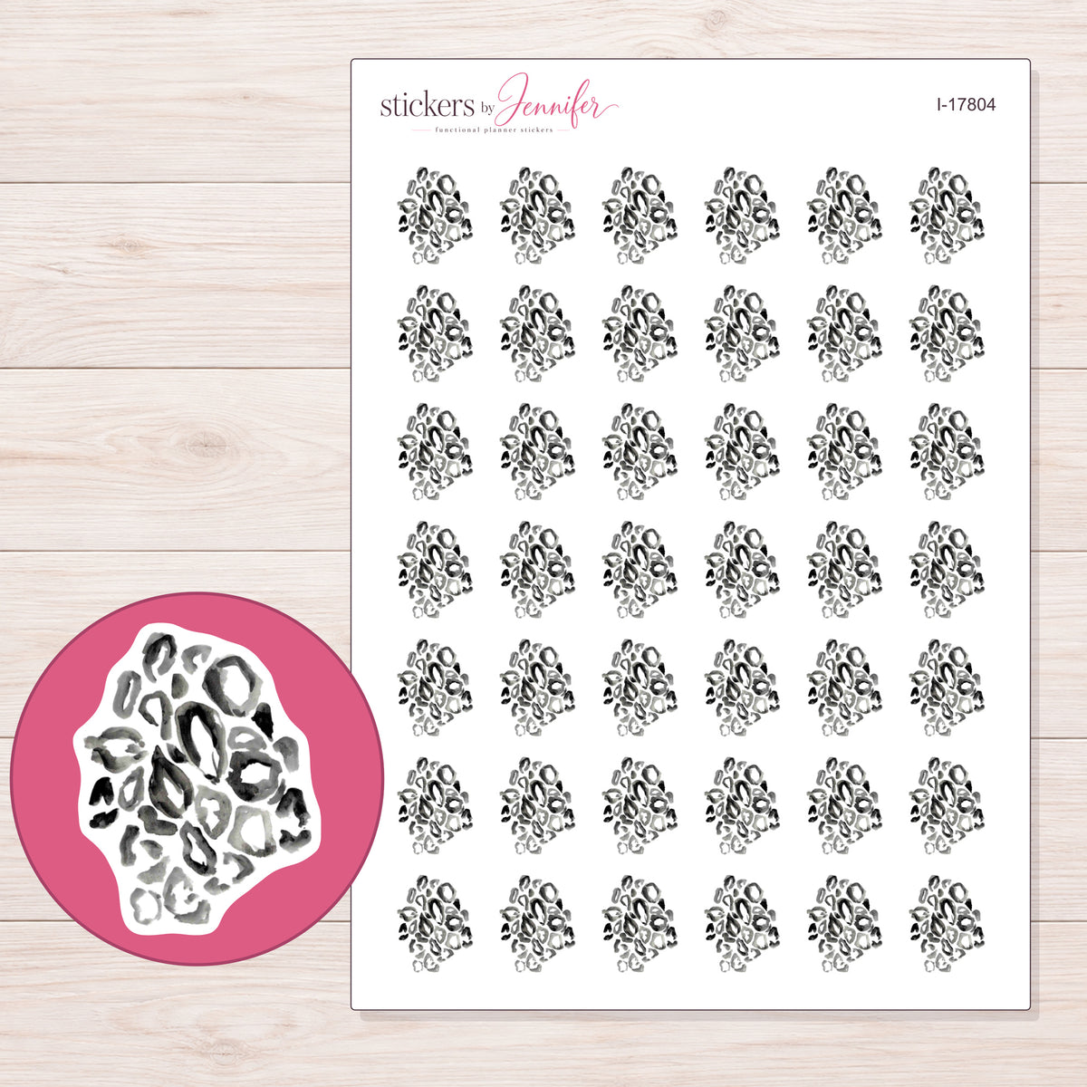 I-17804 planner sticker sheet with enlarged sticker detail