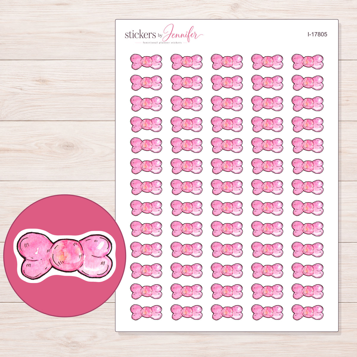 I-17805 planner sticker sheet with enlarged sticker detail