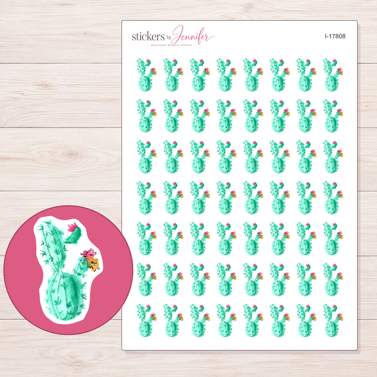 I-17808 planner sticker sheet with enlarged sticker detail