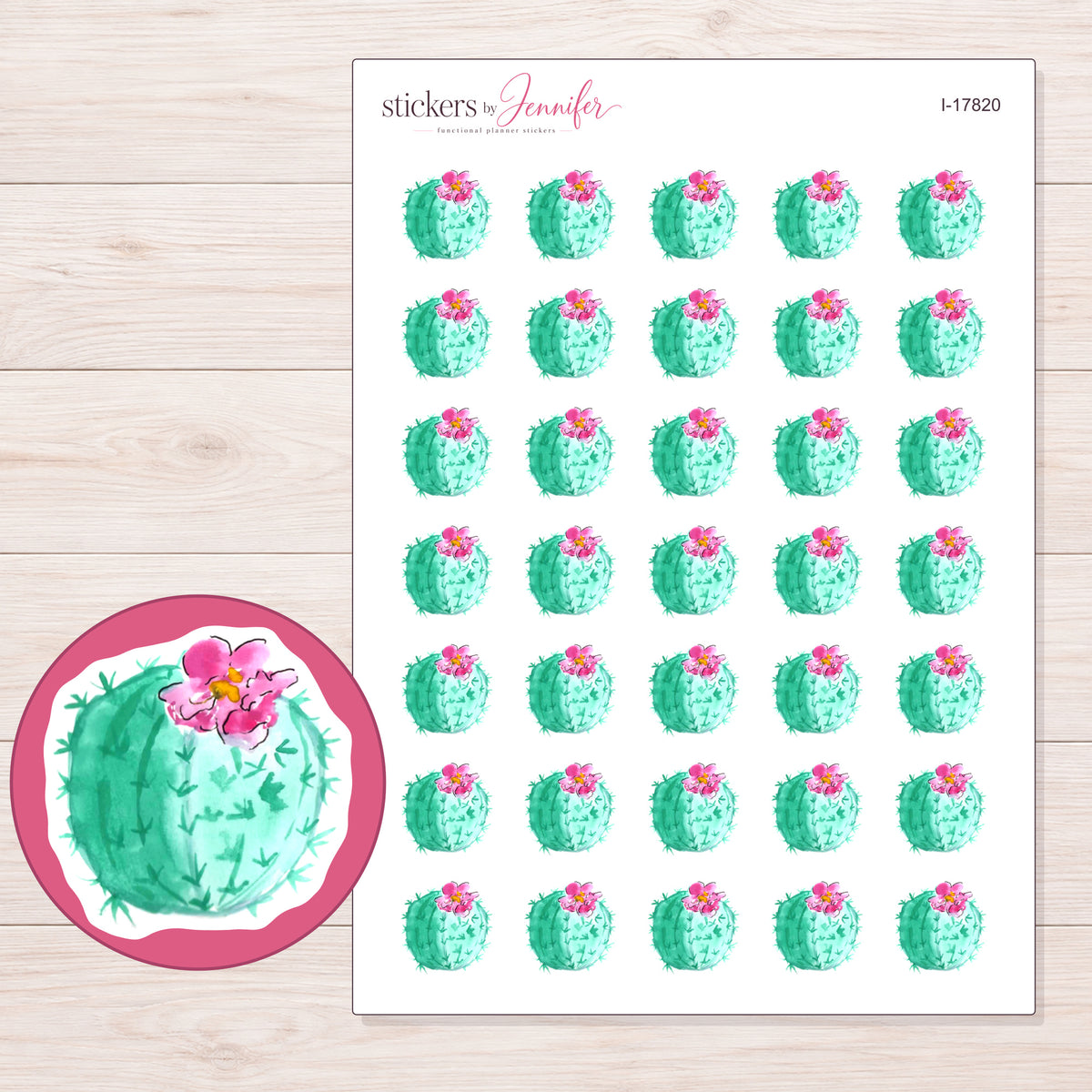I-17820 planner sticker sheet with enlarged sticker detail