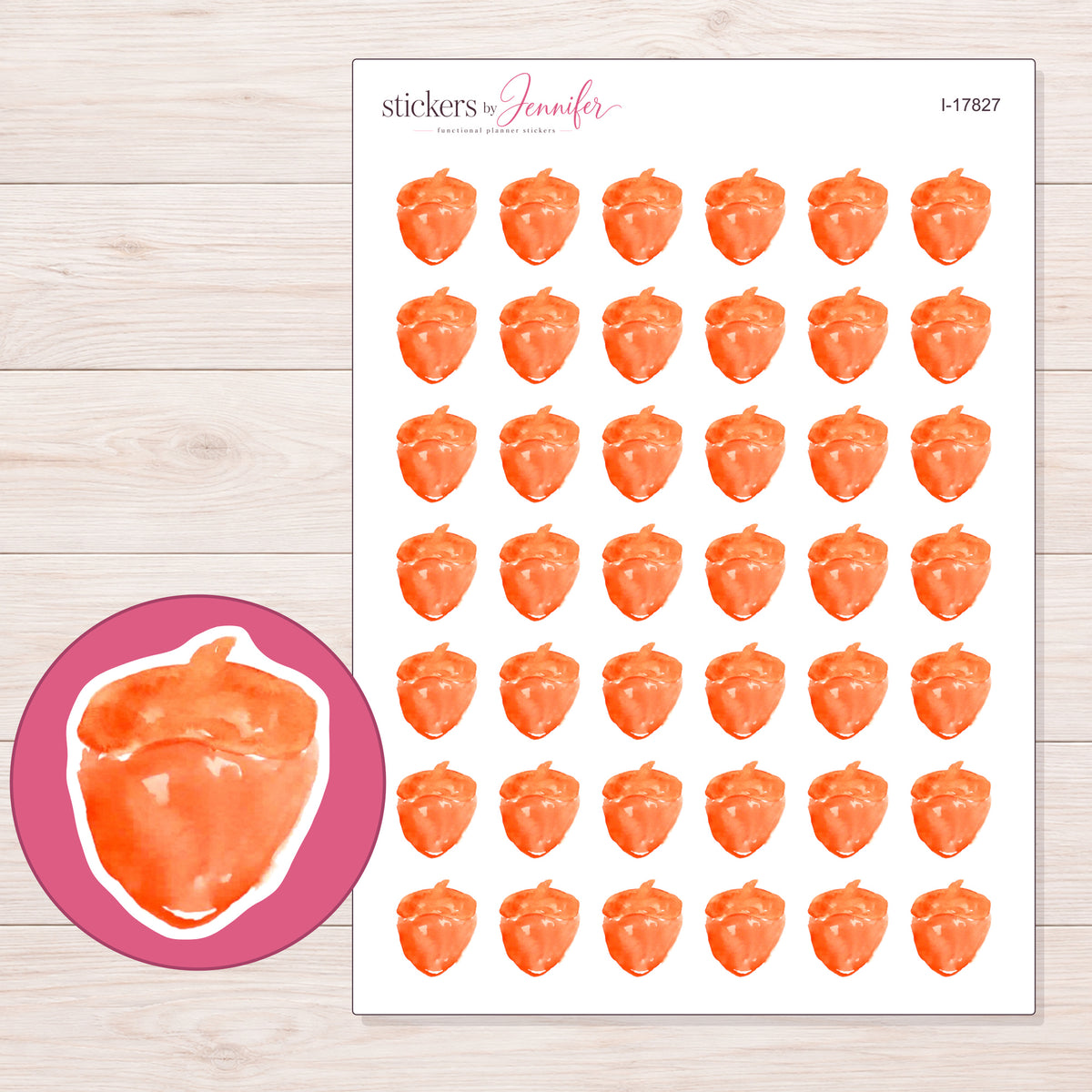 I-17827 planner sticker sheet with enlarged sticker detail