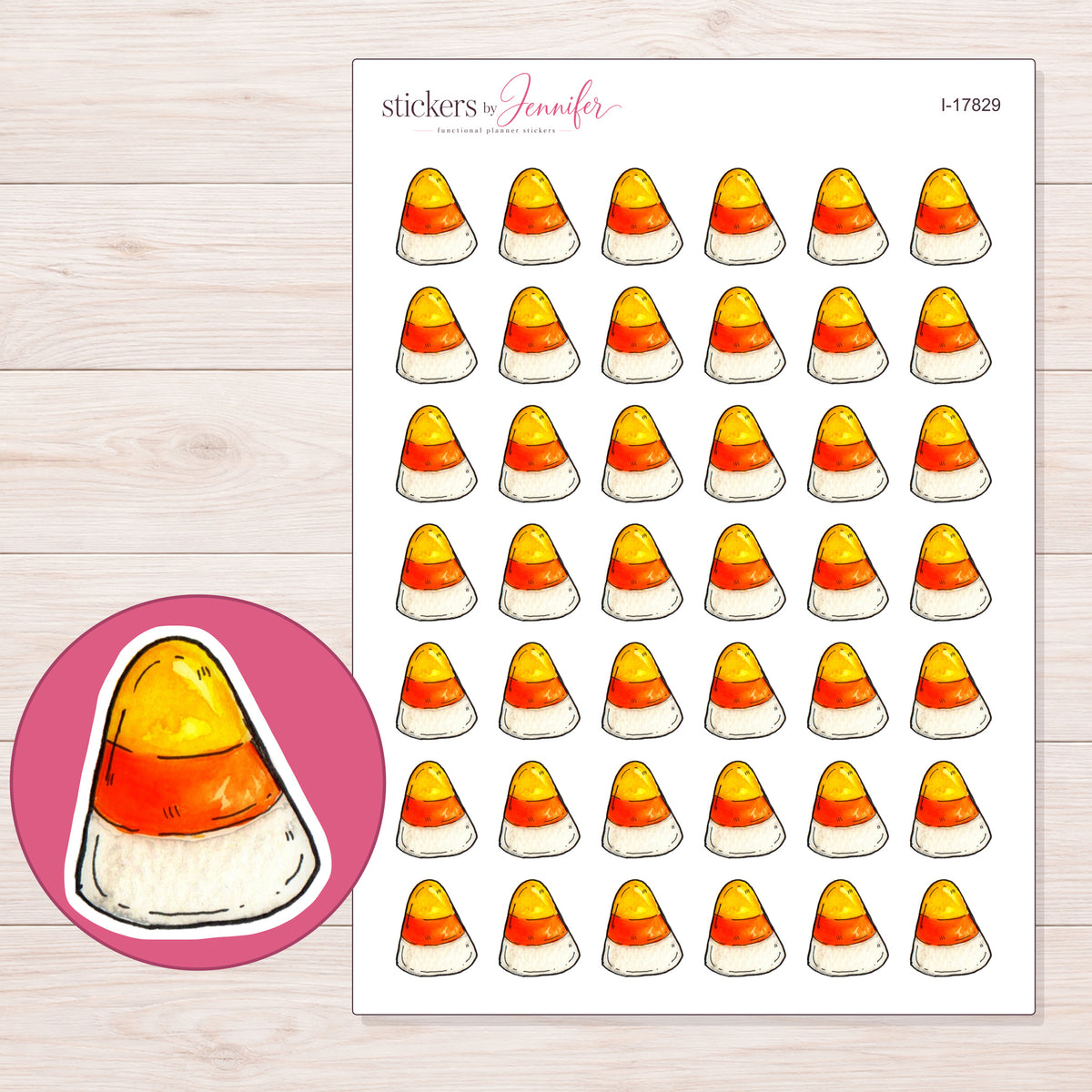 I-17829 planner sticker sheet with enlarged sticker detail