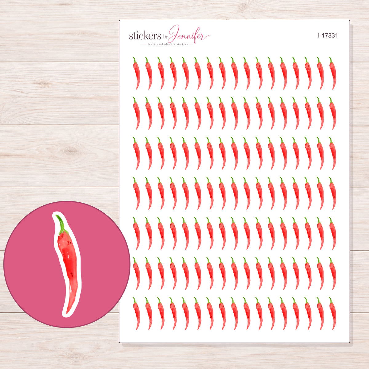 I-17831 planner sticker sheet with enlarged sticker detail