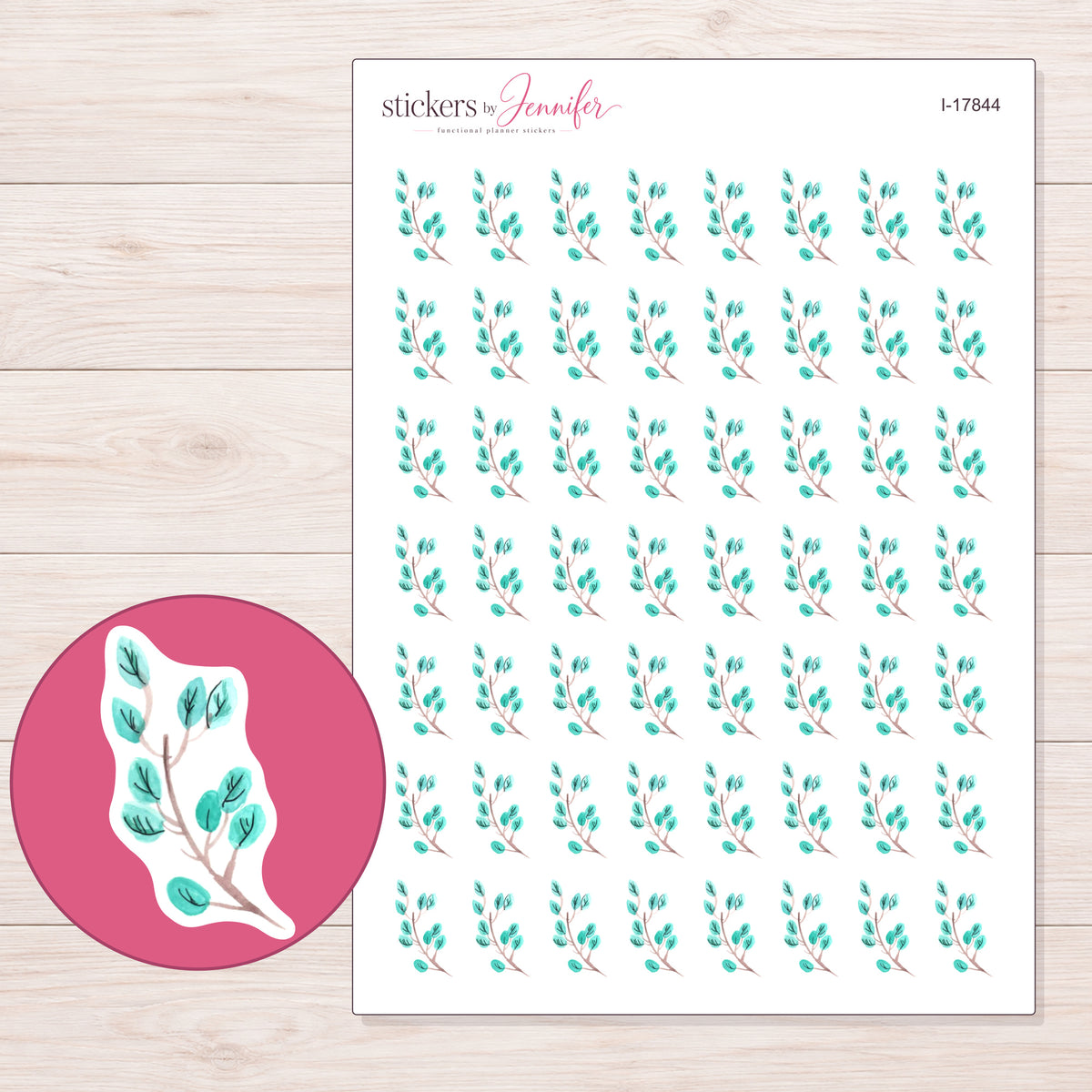 I-17844 planner sticker sheet with enlarged sticker detail