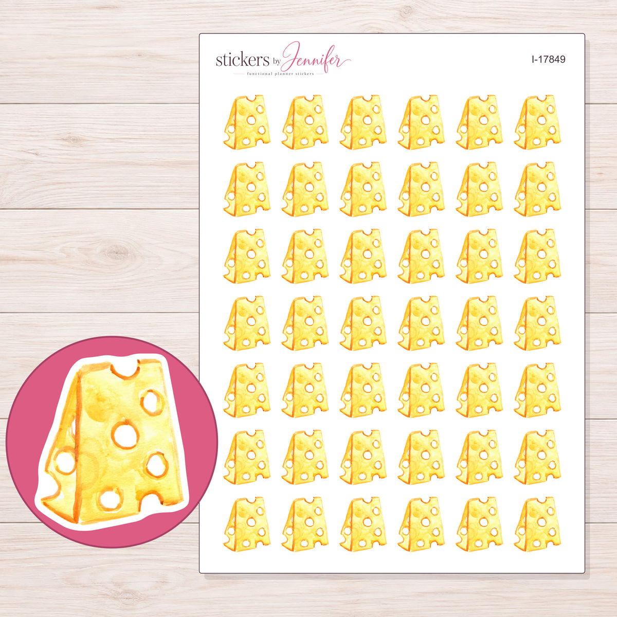 I-17849 planner sticker sheet with enlarged sticker detail
