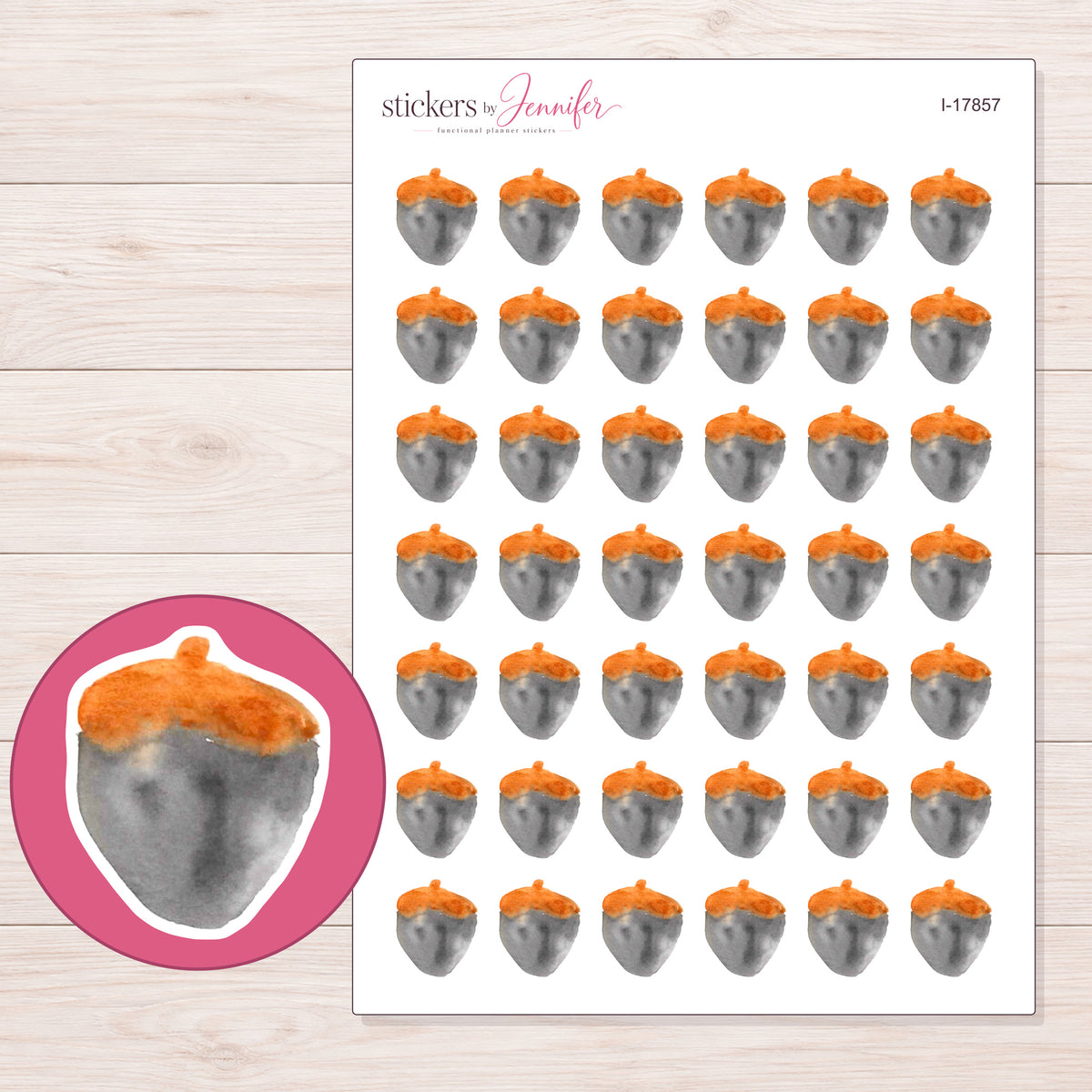 I-17857 planner sticker sheet with enlarged sticker detail