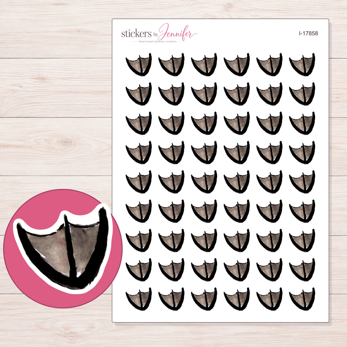 I-17858 planner sticker sheet with enlarged sticker detail