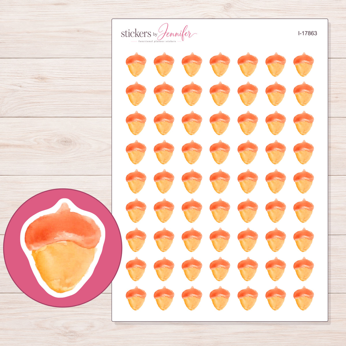 I-17863 planner sticker sheet with enlarged sticker detail