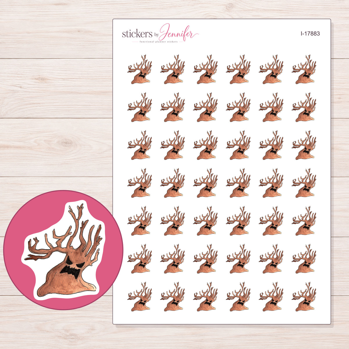 I-17883 planner sticker sheet with enlarged sticker detail