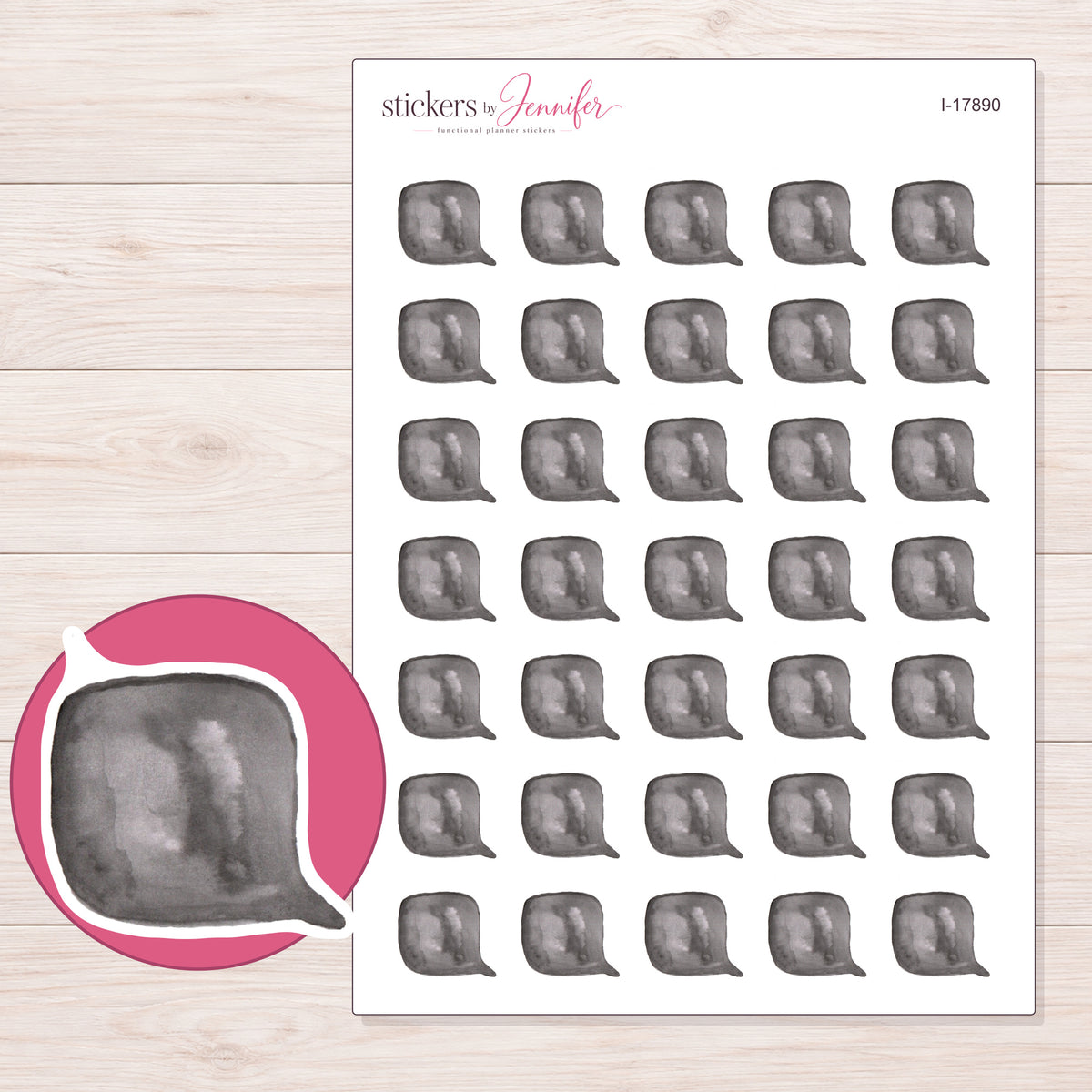 I-17890 planner sticker sheet with enlarged sticker detail