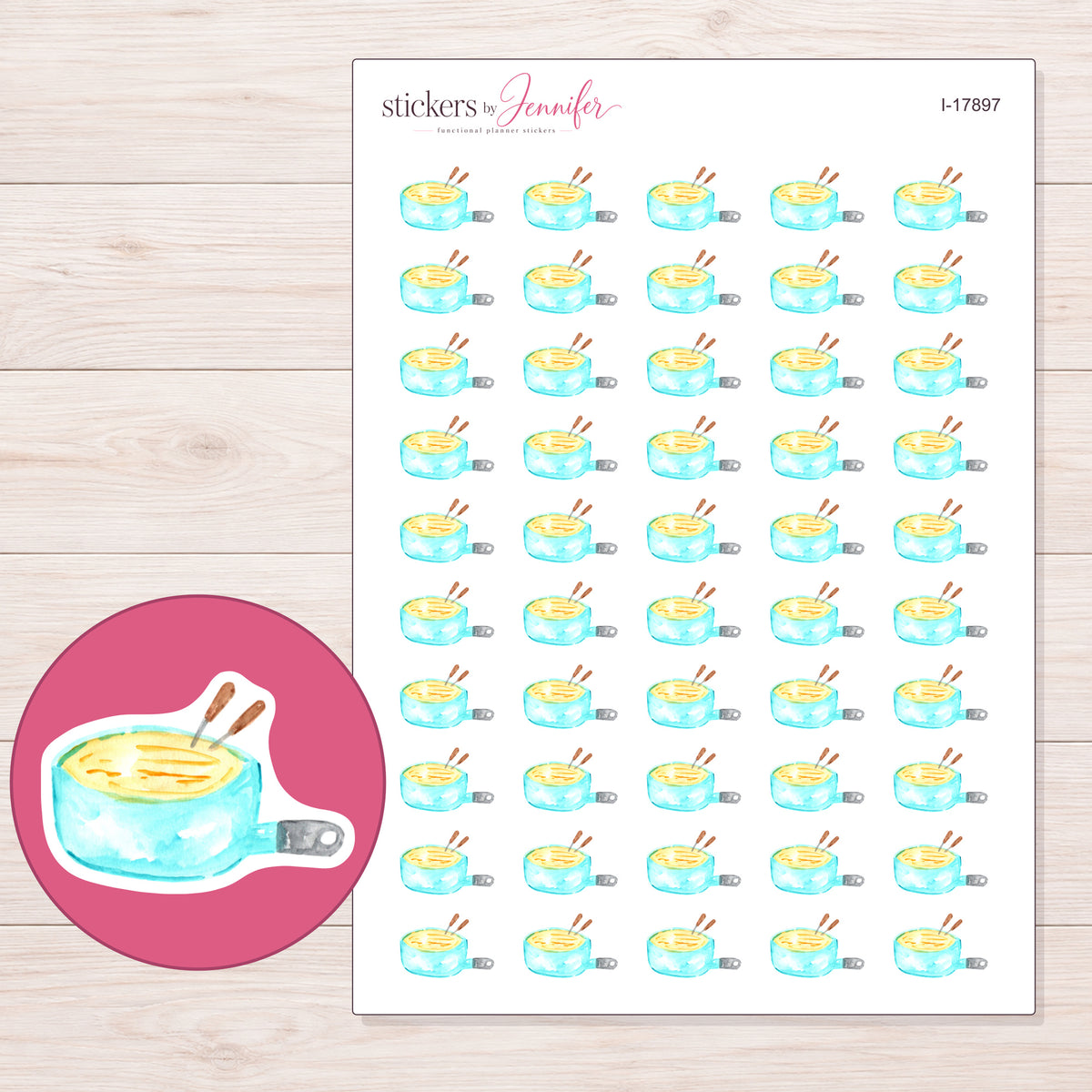 I-17897 planner sticker sheet with enlarged sticker detail