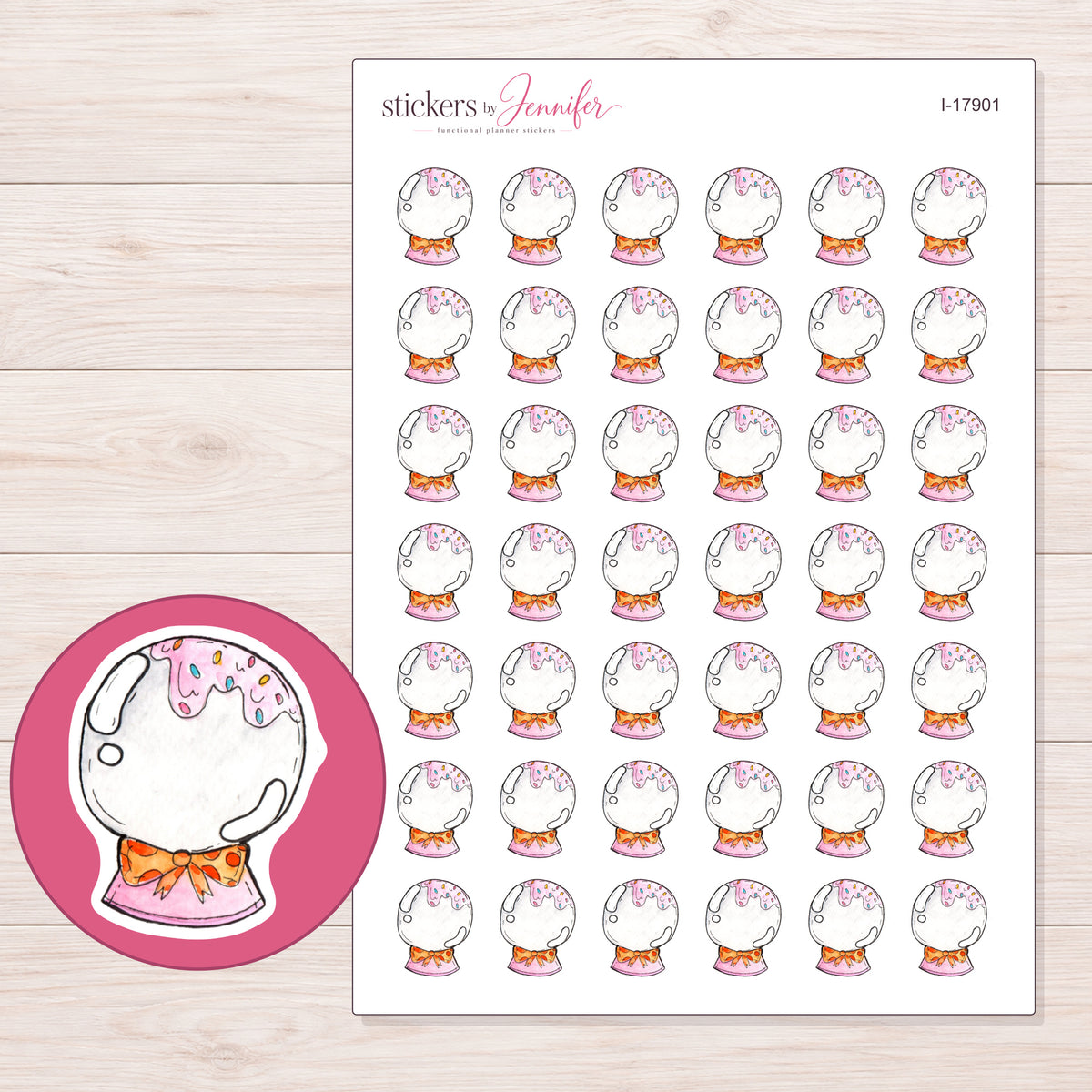 I-17901 planner sticker sheet with enlarged sticker detail