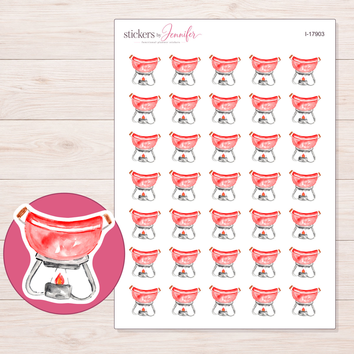 I-17903 planner sticker sheet with enlarged sticker detail
