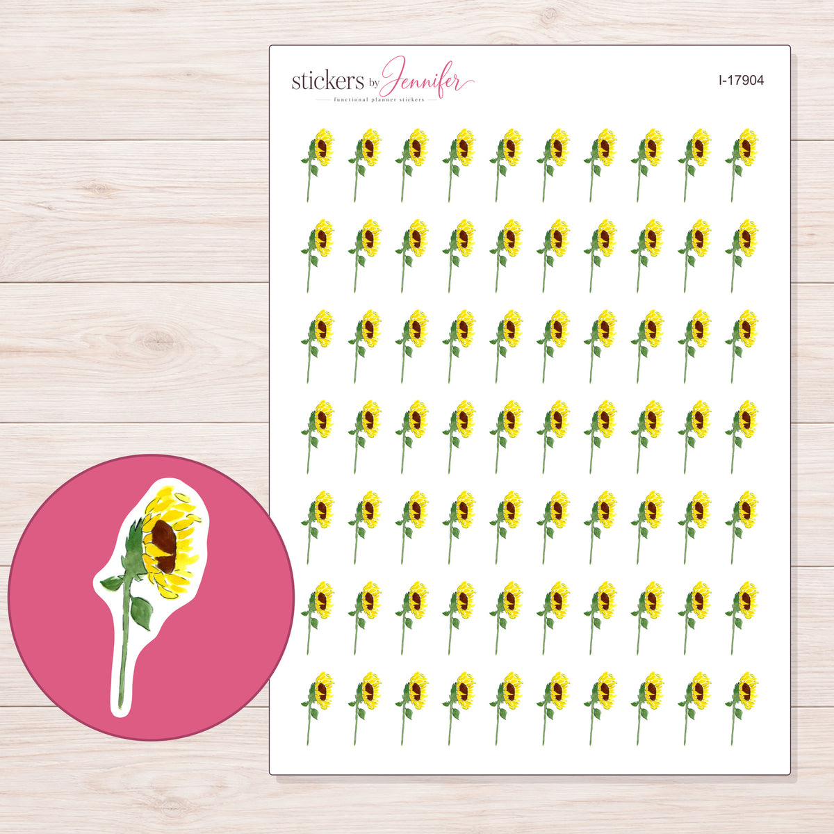 I-17904 planner sticker sheet with enlarged sticker detail