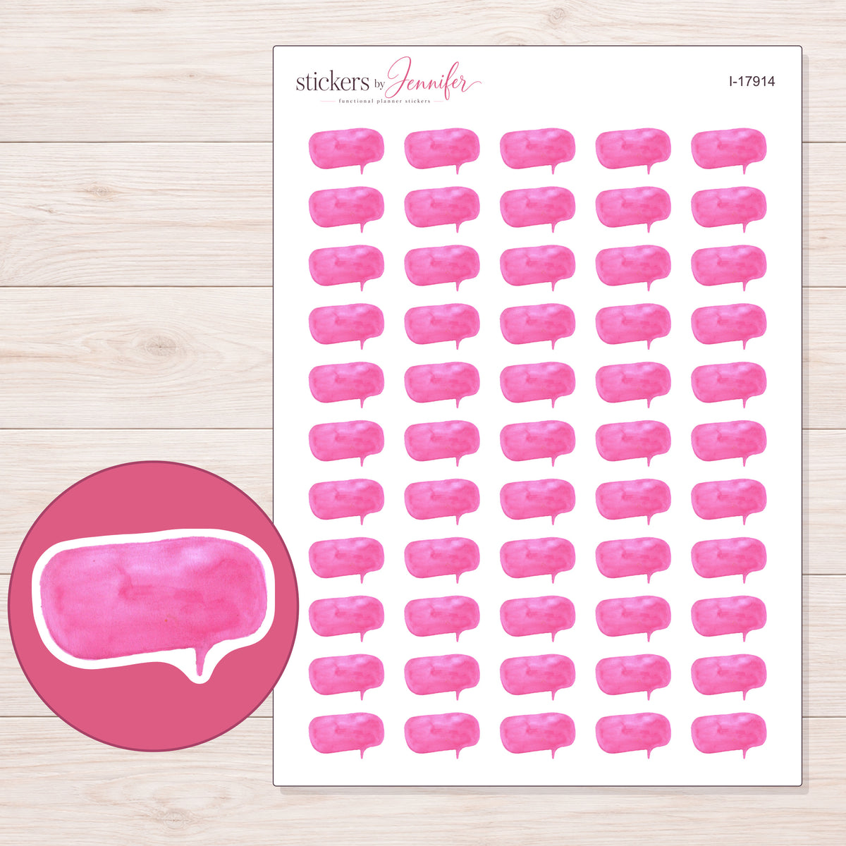 I-17914 planner sticker sheet with enlarged sticker detail