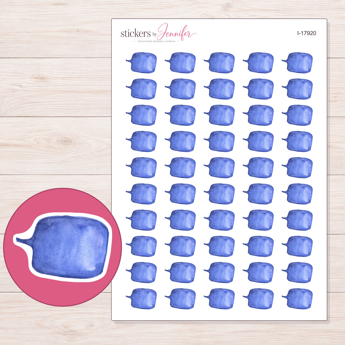I-17920 planner sticker sheet with enlarged sticker detail