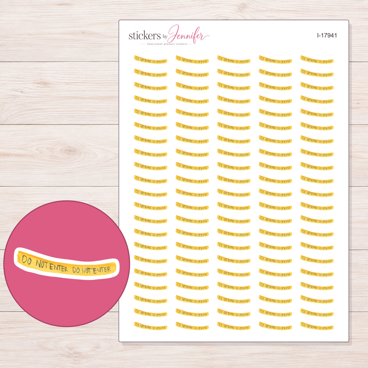 I-17941 planner sticker sheet with enlarged sticker detail