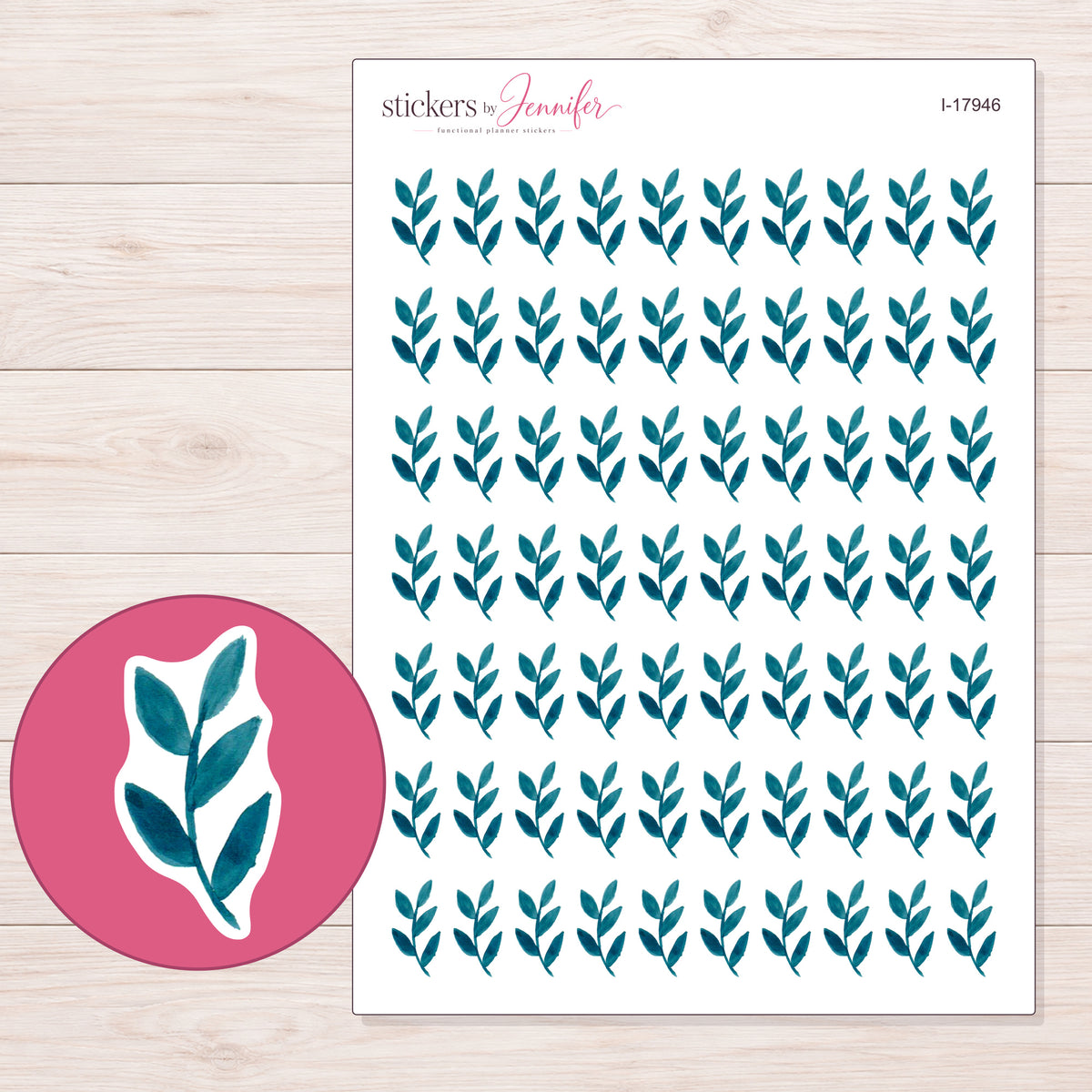 I-17946 planner sticker sheet with enlarged sticker detail