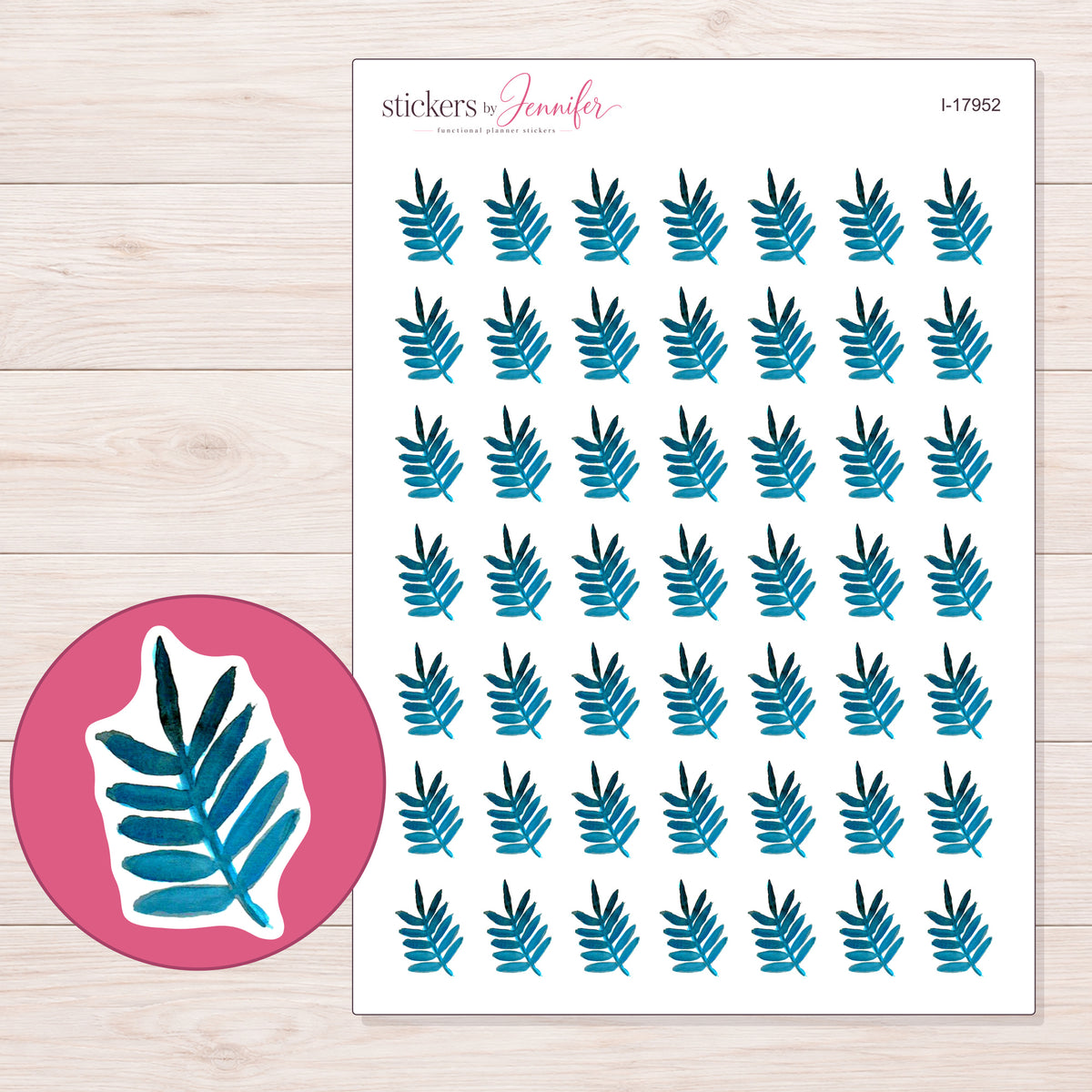 I-17952 planner sticker sheet with enlarged sticker detail