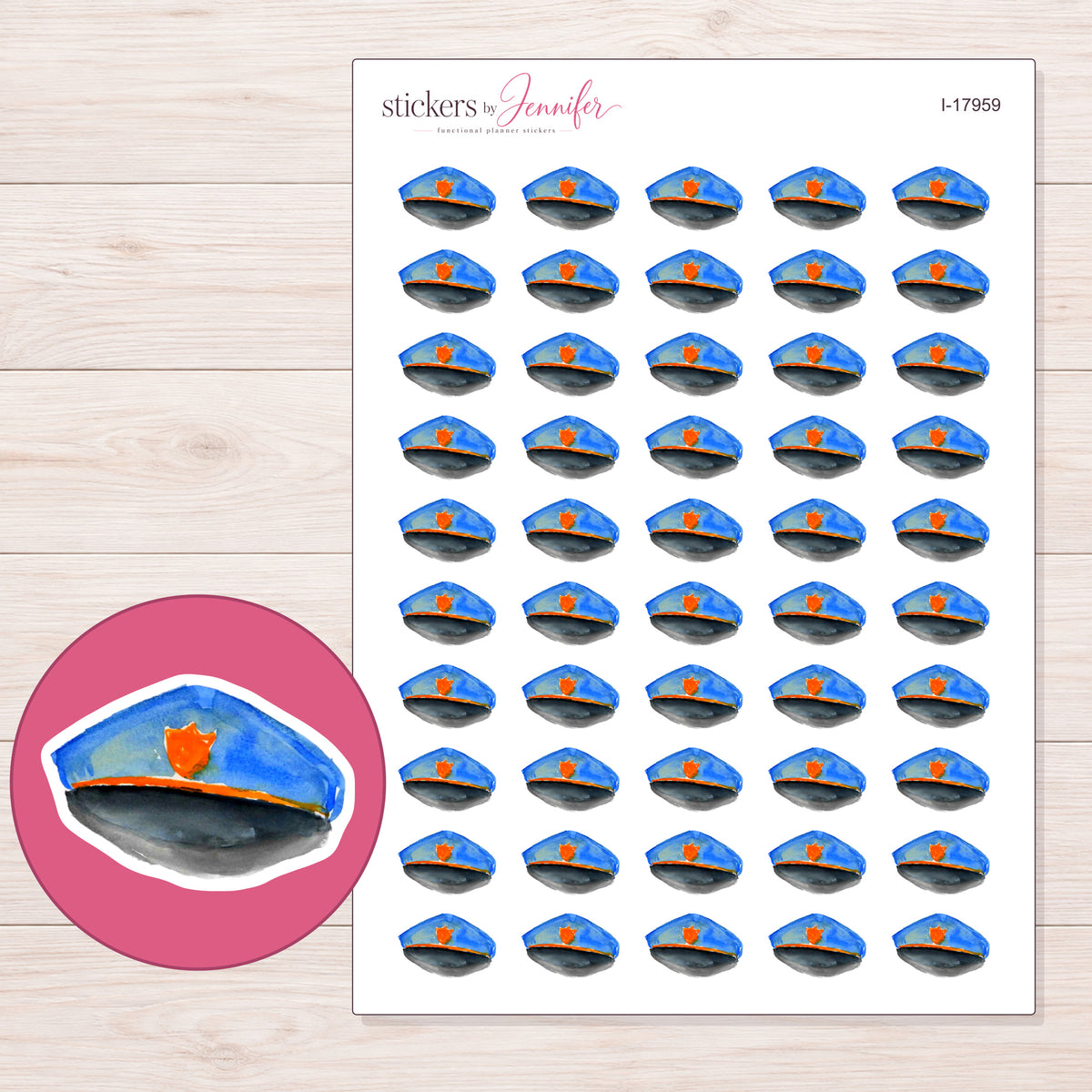 I-17959 planner sticker sheet with enlarged sticker detail