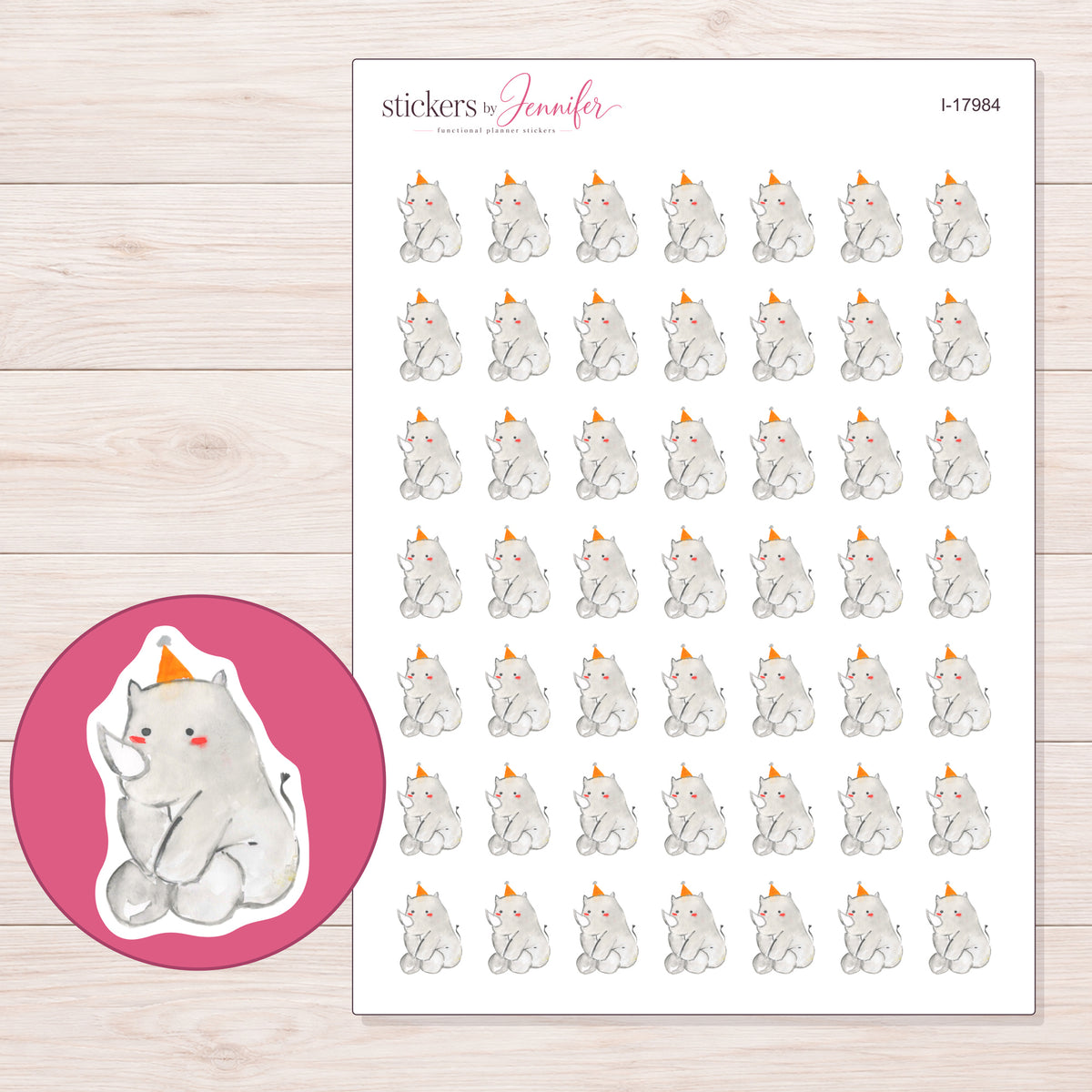 I-17984 planner sticker sheet with enlarged sticker detail