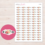 I-18006 planner sticker sheet with enlarged sticker detail