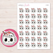 I-18009 planner sticker sheet with enlarged sticker detail