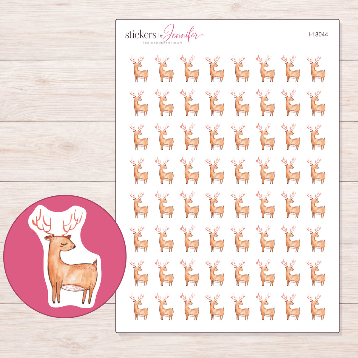 I-18044 planner sticker sheet with enlarged sticker detail