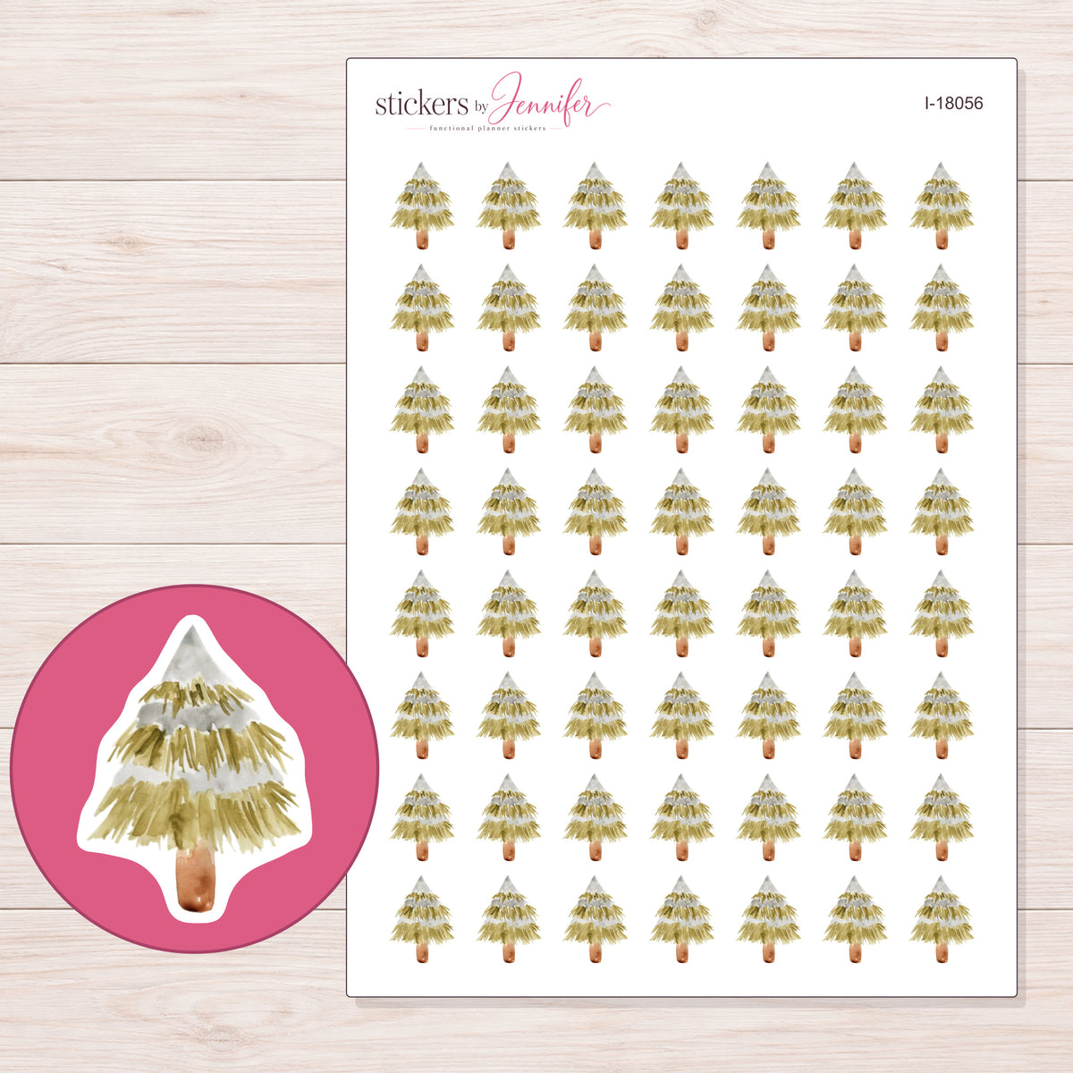 I-18056 planner sticker sheet with enlarged sticker detail
