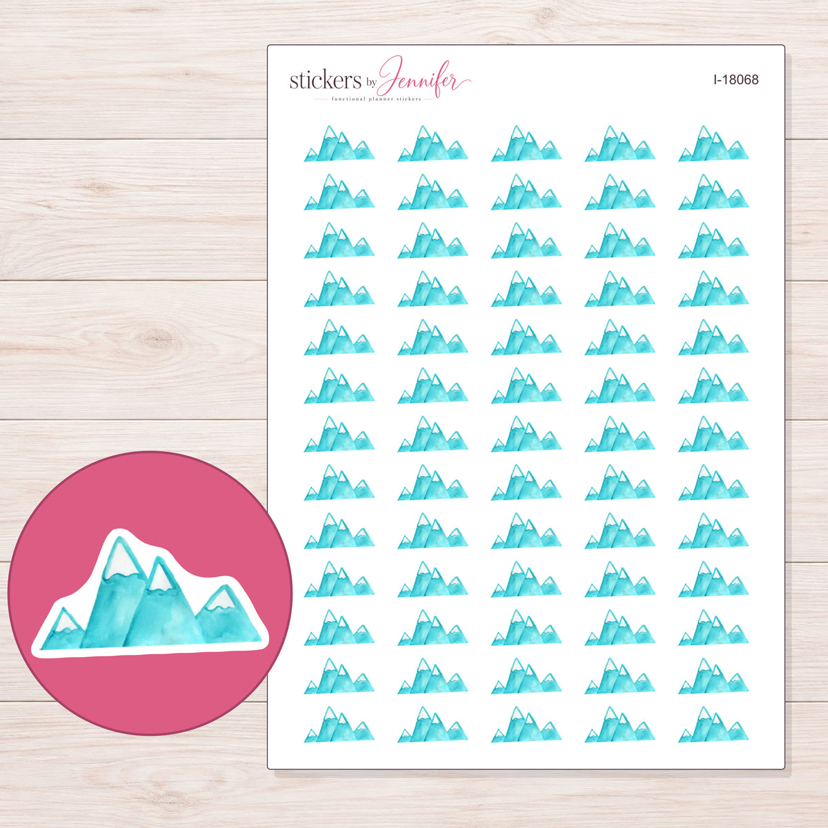 I-18068 planner sticker sheet with enlarged sticker detail