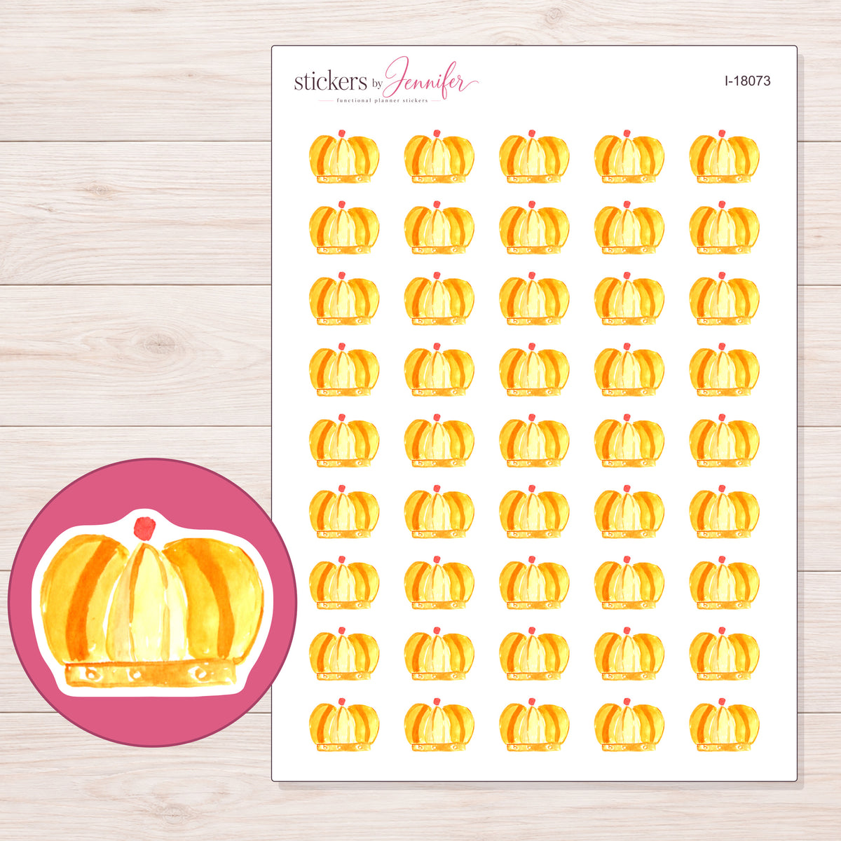 I-18073 planner sticker sheet with enlarged sticker detail