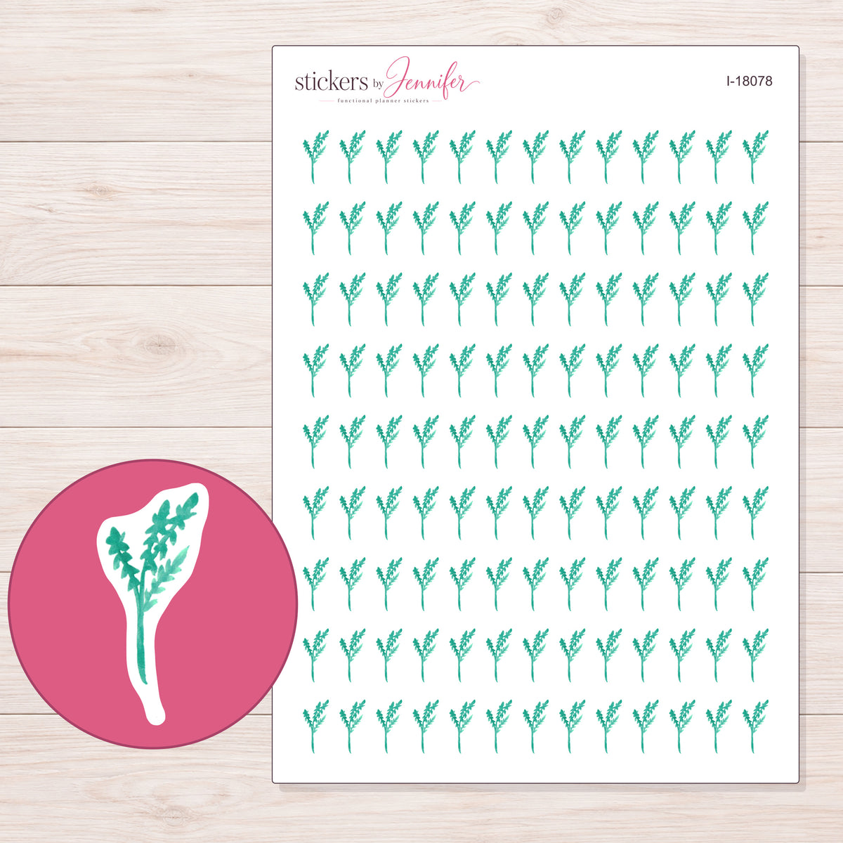 I-18078 planner sticker sheet with enlarged sticker detail