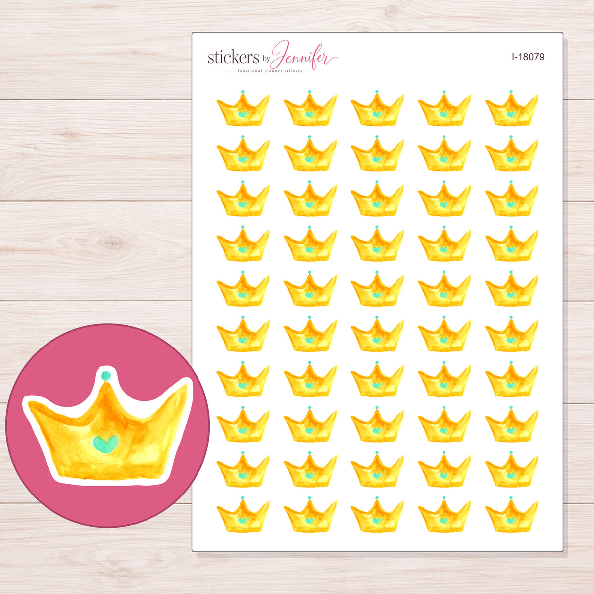 I-18079 planner sticker sheet with enlarged sticker detail