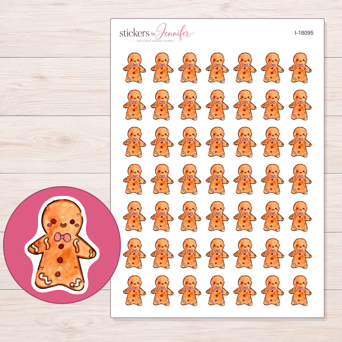 I-18095 planner sticker sheet with enlarged sticker detail
